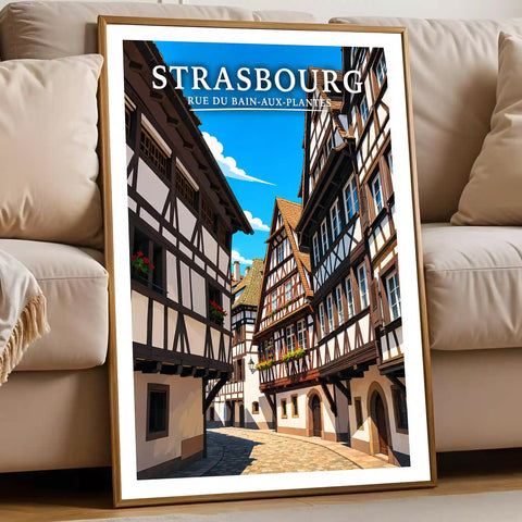 Affiche Strasbourg Rue du Bain-aux-Plantes