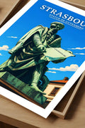 Affiche Strasbourg Statue de Gutenberg