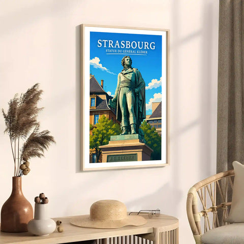Affiche Strasbourg Statue du Général Kléber