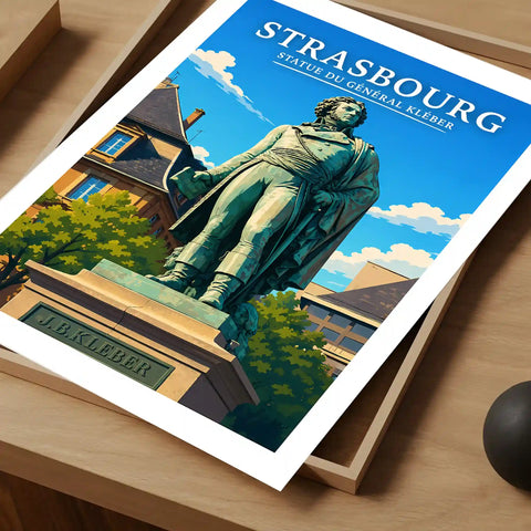 Affiche Strasbourg Statue du Général Kléber