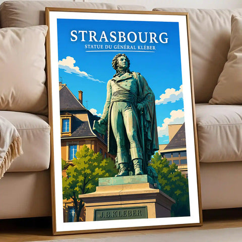 Affiche Strasbourg Statue du Général Kléber