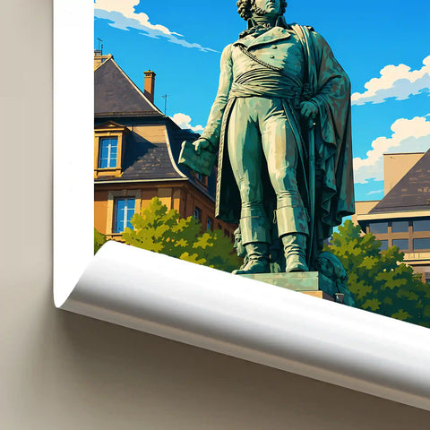 Affiche Strasbourg Statue du Général Kléber