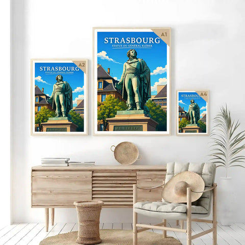 Affiche Strasbourg Statue du Général Kléber