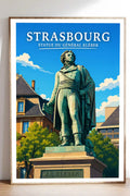 Affiche Strasbourg Statue du Général Kléber