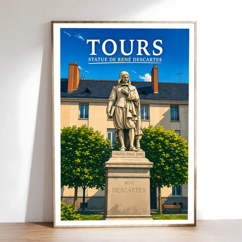 Affiche Tours Statue de René Descartes