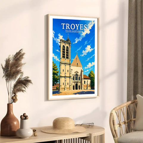 Affiche Troyes Église Saint-Nizier