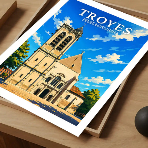Affiche Troyes Église Saint-Nizier