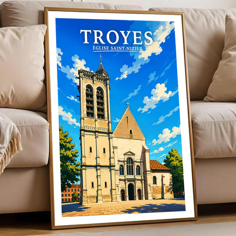 Affiche Troyes Église Saint-Nizier