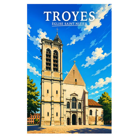 Affiche Troyes Église Saint-Nizier