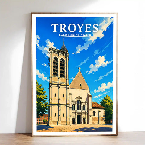 Affiche Troyes Église Saint-Nizier