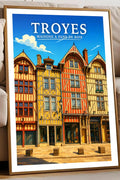 Affiche Troyes Maisons à pans de bois