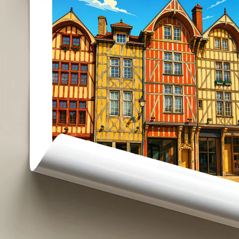 Affiche Troyes Maisons à pans de bois