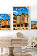 Affiche Troyes Maisons à pans de bois