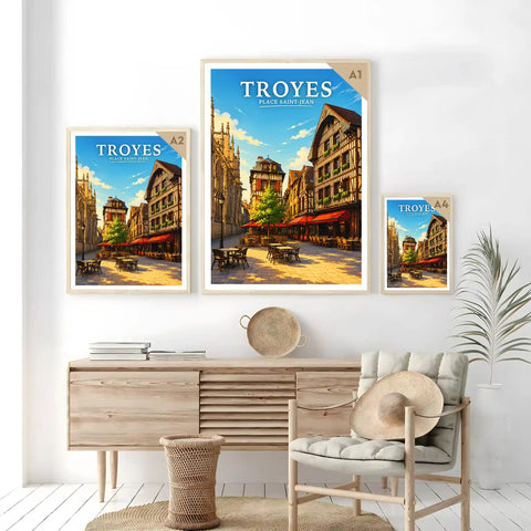 Affiche Troyes Place Saint-Jean