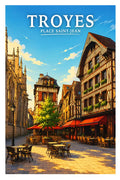 Affiche Troyes Place Saint-Jean
