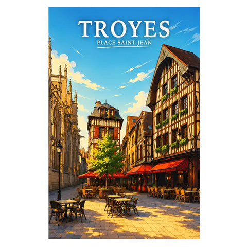 Affiche Troyes Place Saint-Jean