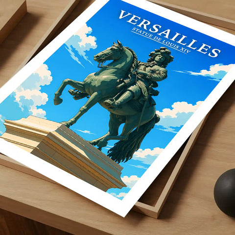 Affiche Versailles Statue de Louis XIV