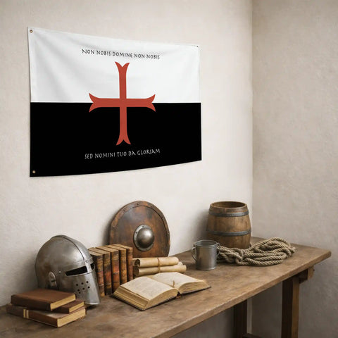 Drapeau Baucent (Non Nobis Domine) - drapeau templier croisade