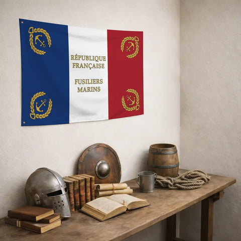 Drapeau Fusiliers Marins - chrétien patriote royaliste France