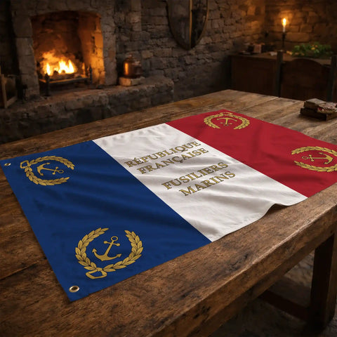 Drapeau Fusiliers Marins - chrétien patriote royaliste France