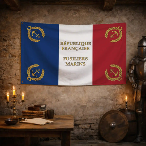 Drapeau Fusiliers Marins - chrétien patriote royaliste France