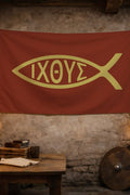 Drapeau Ichthus - drapeau chrétien symbole