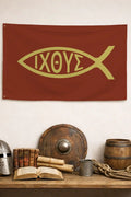 Drapeau Ichthus - drapeau chrétien symbole