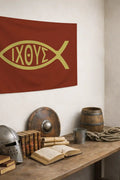 Drapeau Ichthus - drapeau chrétien symbole