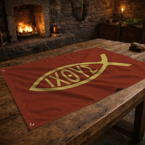 Drapeau Ichthus - drapeau chrétien symbole