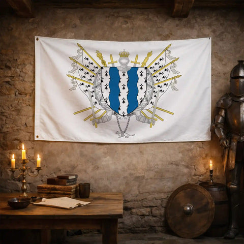 Drapeau - Blason de l'Ille-et-Vilaine (35)