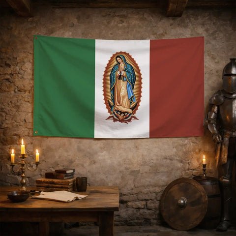 Drapeau Notre-Dame de Guadalupe - drapeau vierge marie