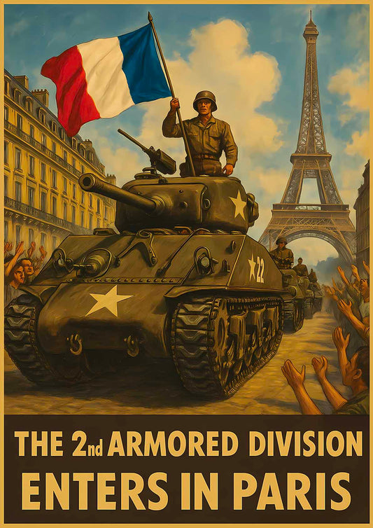 Affiche - 2e Division Blindée du Général Leclerc 21 × 30 cm