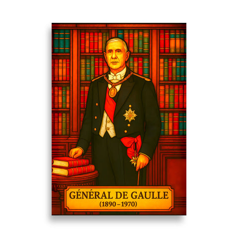 Affiche - Général De Gaulle 70 × 100 cm