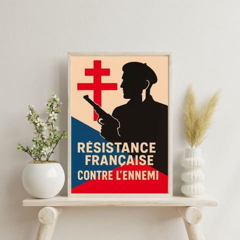 Affiche - La Résistance Française contre l'ennemi