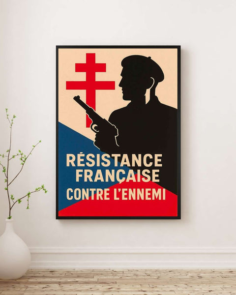 Affiche - La Résistance Française contre l'ennemi