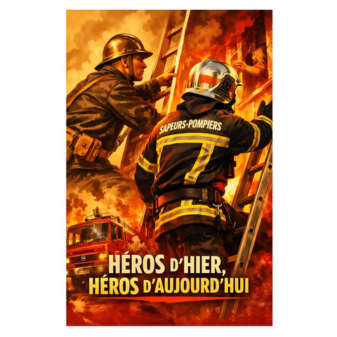 Affiche - Pompiers Vintage