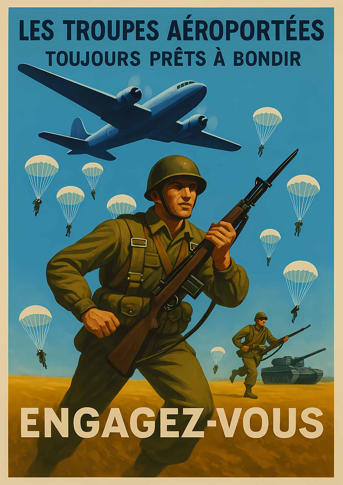 Affiche - Troupes Aéroportées 21 × 30 cm
