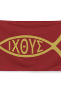 Drapeau Ichthus - drapeau chrétien symbole