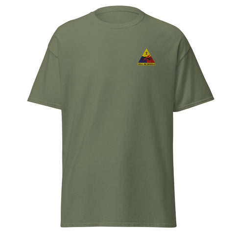 T-shirt - Insigne 2nd Armored Division Vert Militaire / S