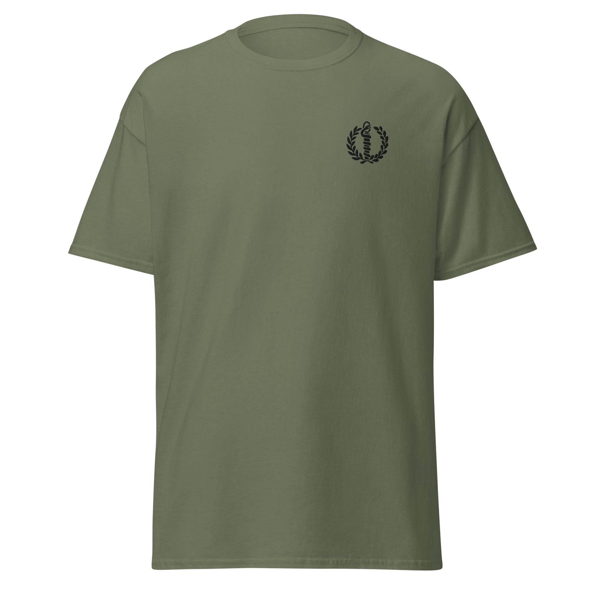 T-shirt Homme Bayside Olive, Grand, Fabriqué USA, Vétéran US Army, Coton